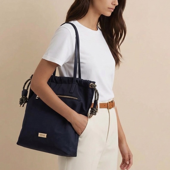 Versace Handbags - AUTHENTIC VERSACE black nylon tote Bag